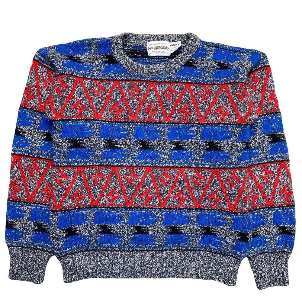 Mcgregor Women's Blue and Red Jumper